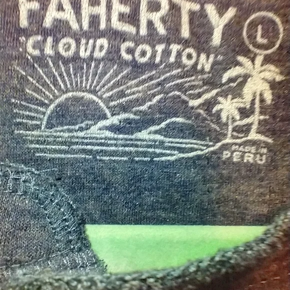 Faherty Cloud Cotton Henley Blue Long Sleeve Shirt Men's sz Large. - Picture 5 of 6